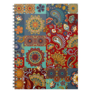 Carnet Carreau de patchwork vintage sans soudure avec pai