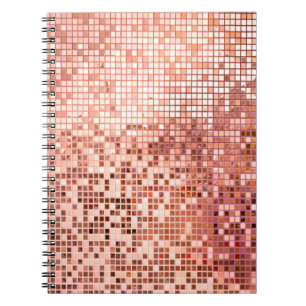 Carnet Carreaux de mosaïque carré rose rosé