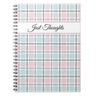 Carnet Carreaux élégants avec gris pastel, rose et bleu