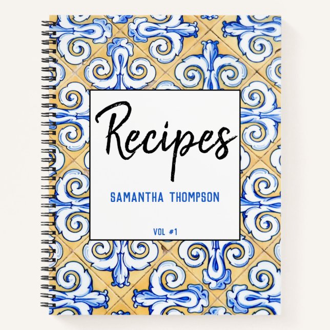 Carnet Carreaux espagnols - Azulejo Blue, Recettes blanch (Devant)