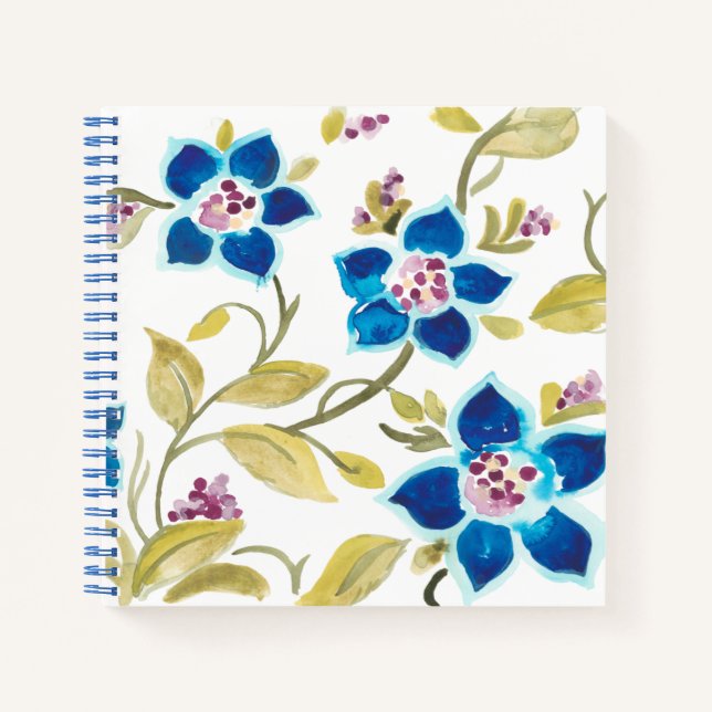Carnet Carreaux floraux de l'abbaye - Flores bleues (Devant)
