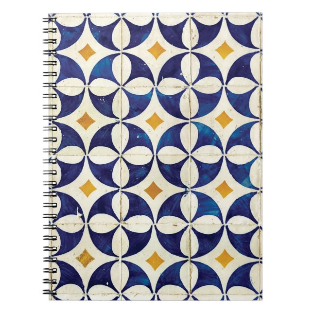 Carnet Carreaux portugais - Azulejo Motif Design (Devant)