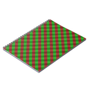 Carnet Carreaux Rouges & Verts Pailletés
