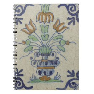 Carnet Carrelage Delft Antique Pot de Fleur Céramique