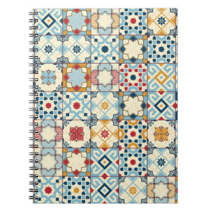 Carnet Carrelage marocain, motif sans couture colorée.