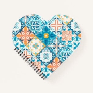Carnet Carrelage orange et bleu