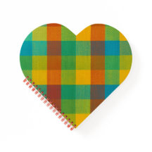 Carrés couchers de soleil - Noteb en forme de coeu