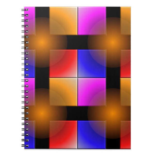 Carnet Carrés de couleur vive sur arrière - plan noir (Devant)