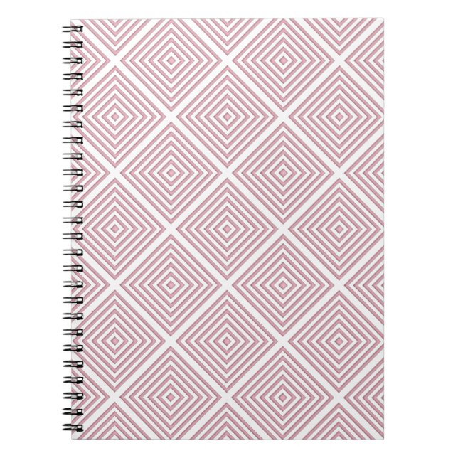 Carnet Carrés géométriques roses (Devant)