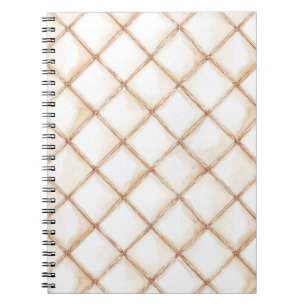 Carnet Carrés Rayures Crème Or Blanc