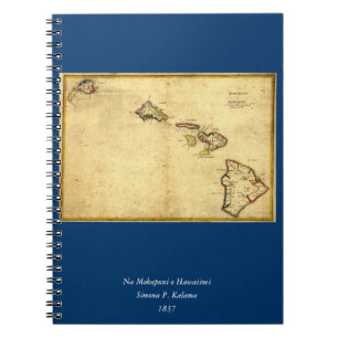 Carnet Carte 1837 - îles d'Hawaï de cru hawaïennes