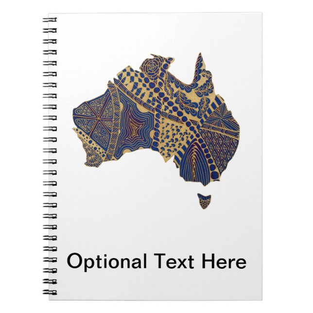 Carnet Carte Australie Tan-Bleu-Rouge (Devant)