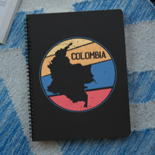 Carnet Carte Colombie Vintage voyage colorée