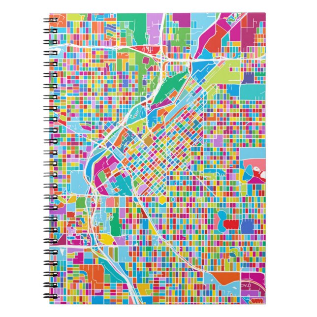 Carnet Carte colorée de Denver (Devant)