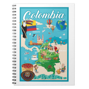 Carnet Carte de bande dessinée de la Colombie