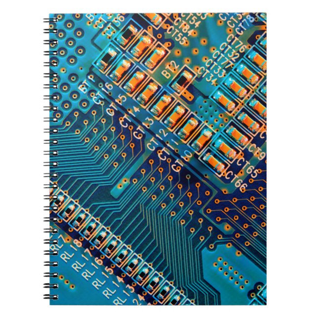 Carnet Carte de circuit électronique fermer. ordinateur,  (Devant)