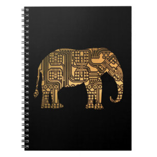 Carnet Carte de circuit éléphant en cuivre