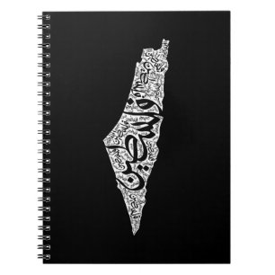 Carnet Carte de la Palestine libre et drapeau du Canada (