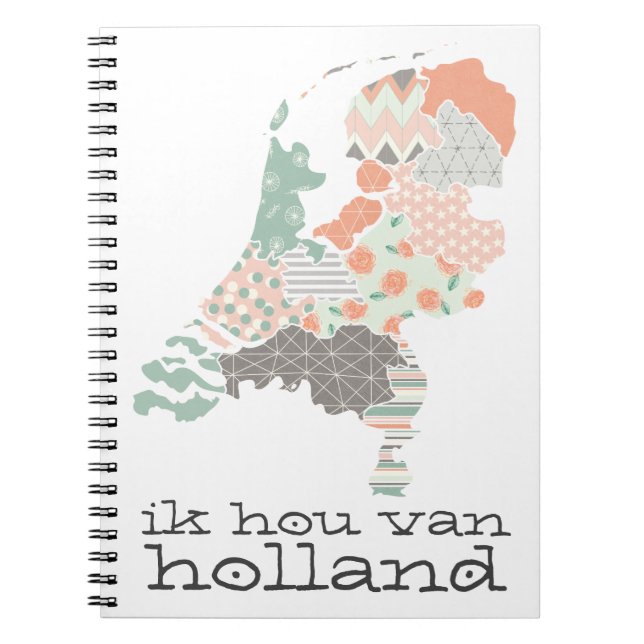 Carnet Carte de la province de Hollande Style de mise en  (Devant)