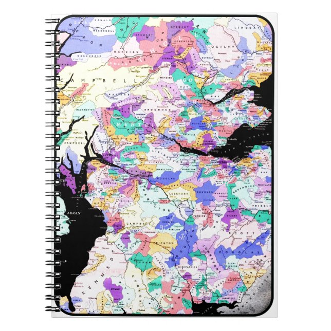 Carnet Carte de l'Écosse Clans écossais (Devant)