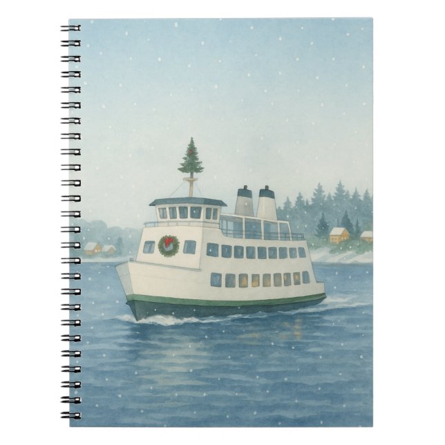 Carnet Carte de Noël de ferry de jour (Devant)