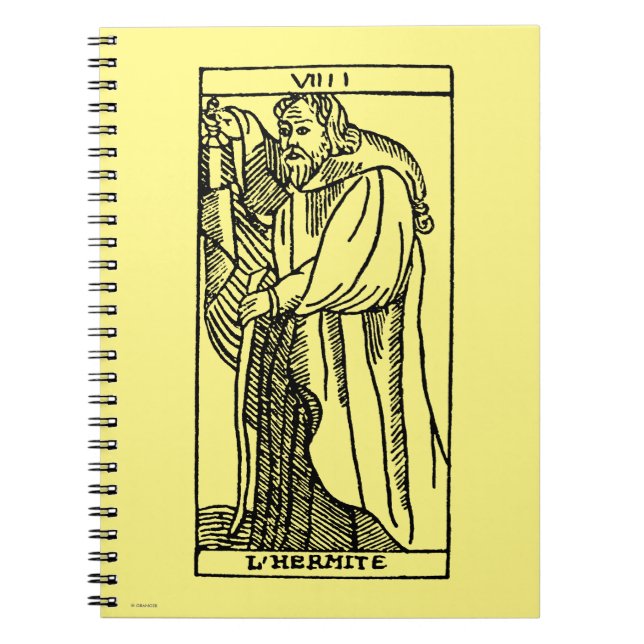 Carnet Carte de tarot : L'ermite (Devant)