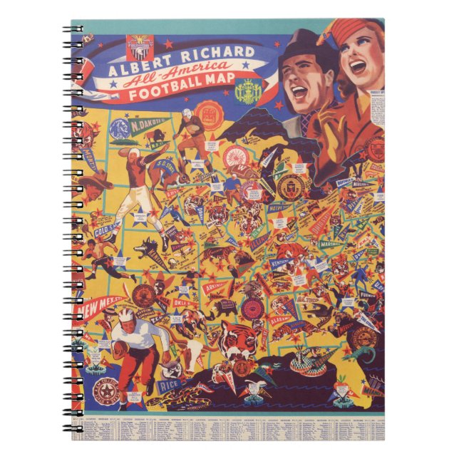 Carnet Carte du football Vintage américain (Devant)