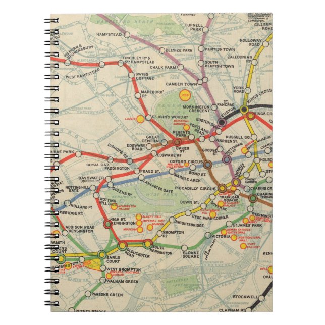 Carnet Carte du métro de Londres (Devant)