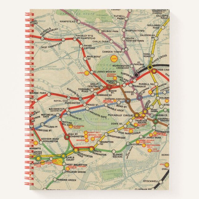 Carnet Carte du métro de Londres (Devant)