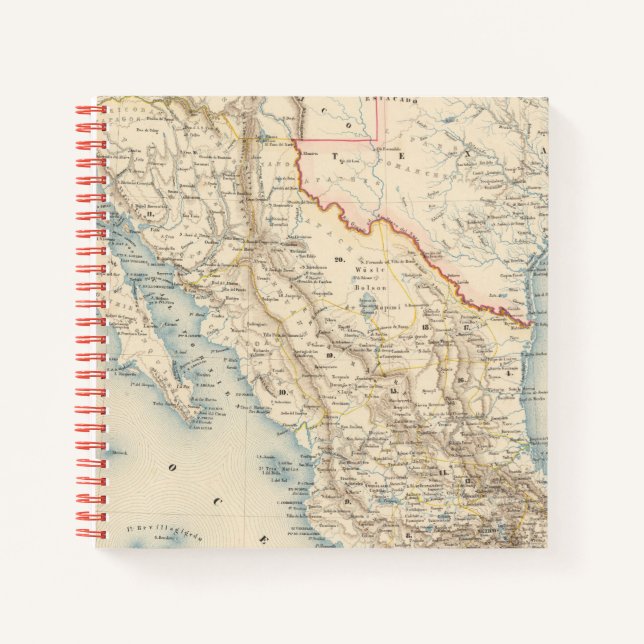 Carnet Carte du Mexique et du Texas (Devant)