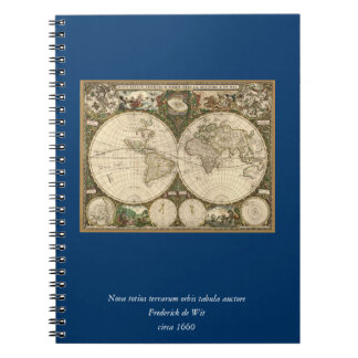Carnet Carte du monde 1660 par Frederick de Wit