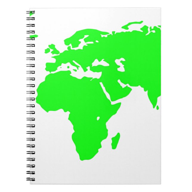 Carnet Carte du monde blanc vert (Devant)