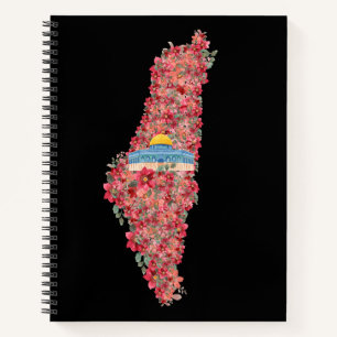 Carnet Carte Floral Palestine Dôme de Rock al quads Cadea