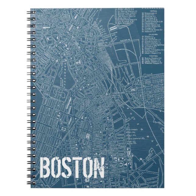 Carnet Carte graphique de Boston (Devant)