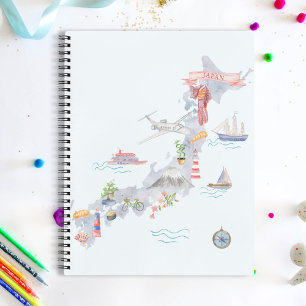 Carnet Carte illustrée du Japon