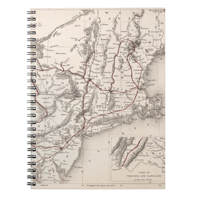 Carnet Carte : Les Etats-Unis du nord-est (Devant)