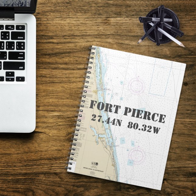 Carnet Carte marine de la latitude de latitude FL de Fort (Customizable Authentic Nautical Florida Notebook, Chart No. 11474
)