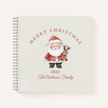 Carte Père Noël aquarelle cadeau de Noël