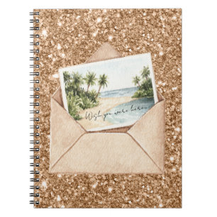 Carnet Carte postale de plage Vous étiez ici Paillettes d