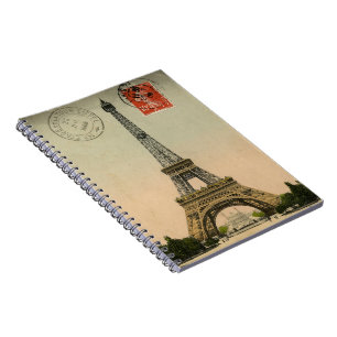 Carnet Carte postale vintage Paris Tour Eiffel