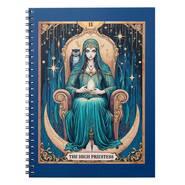 Carnet Carte Tarot, Haute Prêtre 2 (Devant)