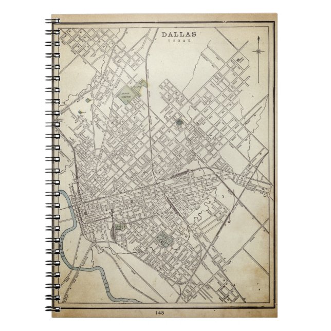 Carnet Carte vintage de Dallas, TX (1890) (Devant)
