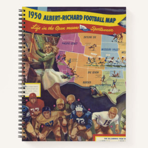 Carnet Carte vintage du football américain des années 1