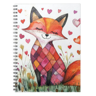 Carnet Carte Watercolor Valentine Fox