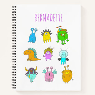 Carnet Carton de Monstre Coloré Cute Quirky Personnalisé