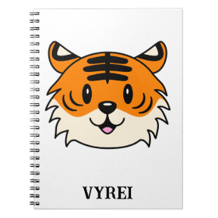 Carnet Carton doux et souriant tigre