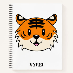 Carnet Carton doux et souriant tigre