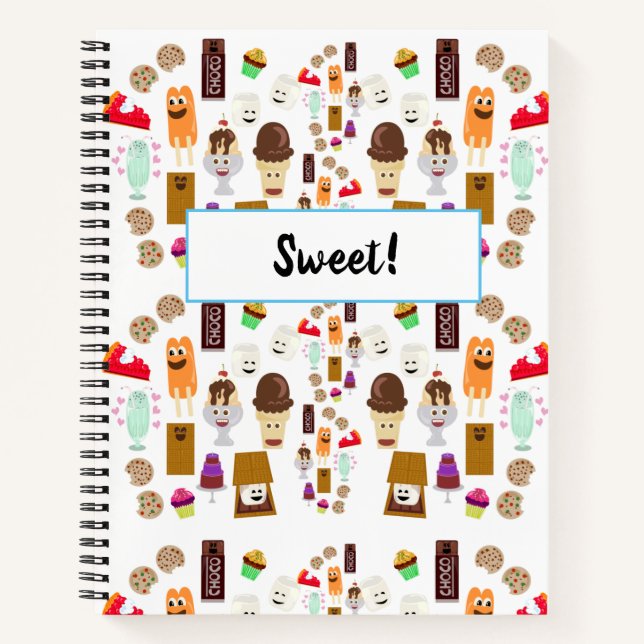 Carnet Cartoon amusant Traitements Dessert Motif (Devant)