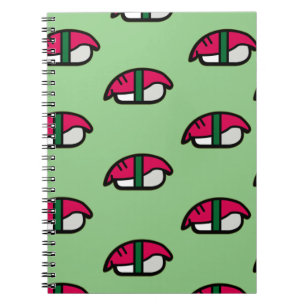 Carnet Cartoon Kawaii Sushi, Fish Rice & Seaweed Notebook