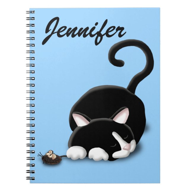 Carnet Cartoon Kitty avec souris en jouet (Devant)